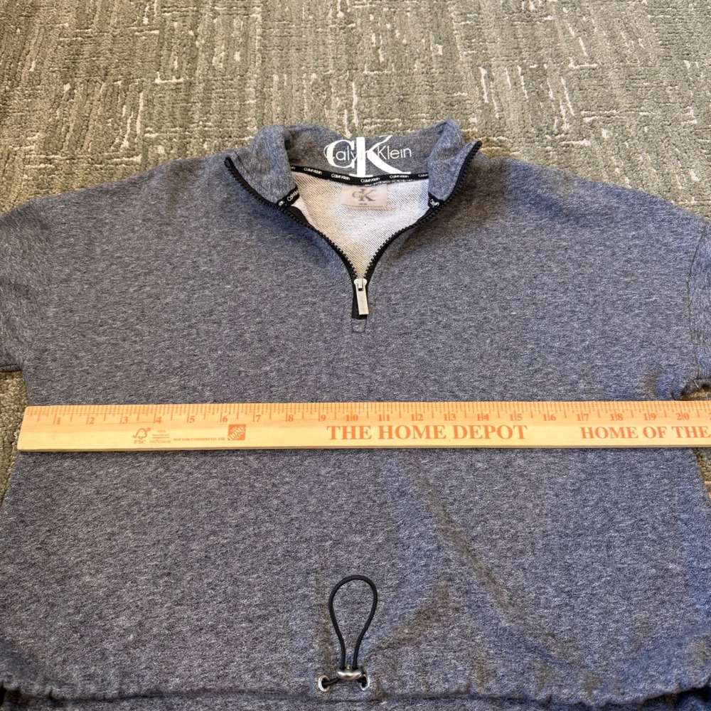 Calvin Klein Performance Womens Gray Quarter Zip Cropped Pullover Logo Sleeve M - Picture 4 of 5